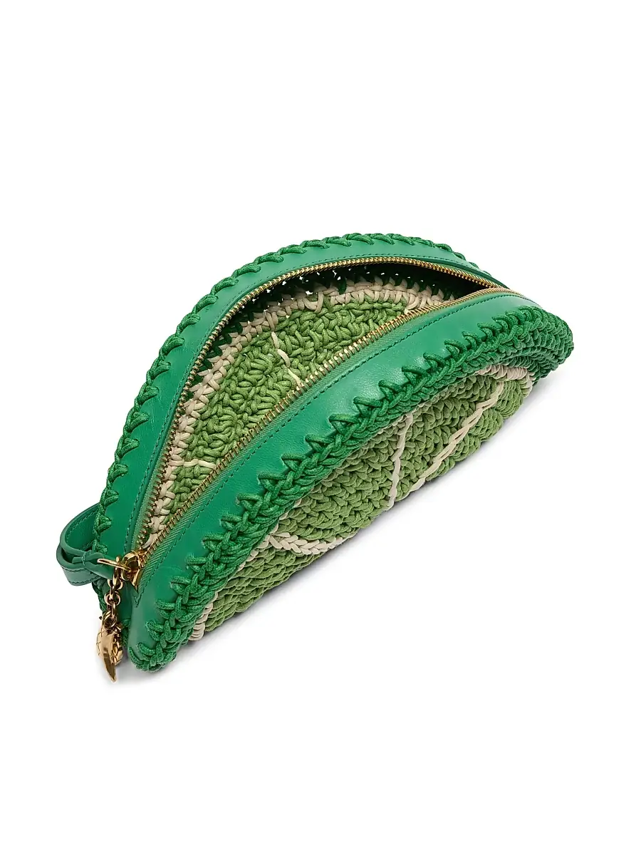 Chloé Women's Tropicus Crochet Cotton Pouch - Conifer Green | Thumbnail 3