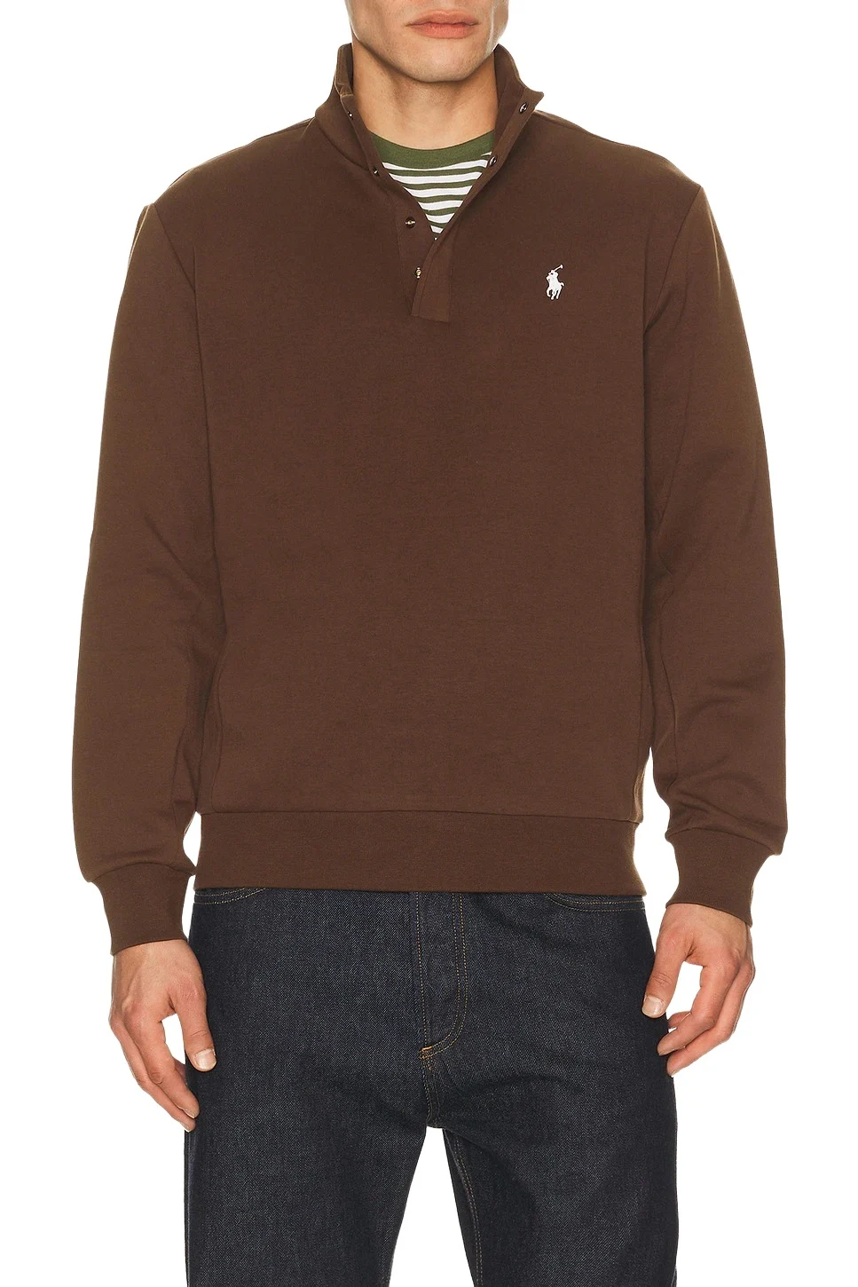 Polo Ralph Lauren Long Sleeve Double Knit Tech Snap Mocknock Pullover