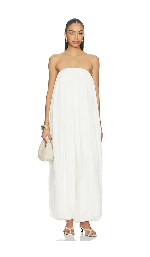 ADRIANA DEGREAS Strapless Bubble Jumpsuit