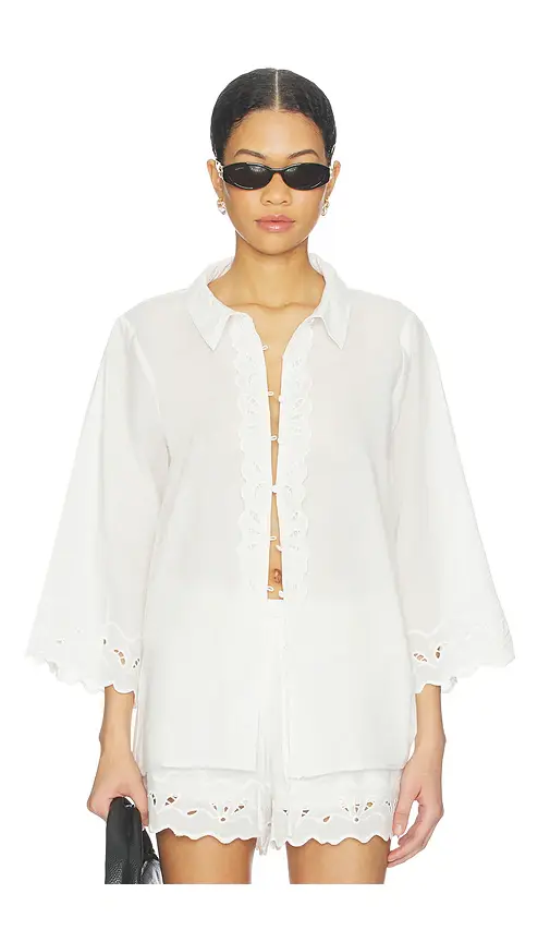 Bardot Aleria Cotton Shirt With Trim | Thumbnail 2 Bardot Aleria Cotton Shirt With Trim | Thumbnail 2