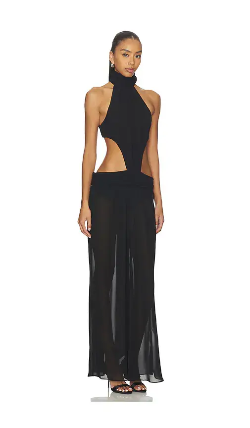 Guizio Low Back Chiffon Dress | Thumbnail 2 Guizio Low Back Chiffon Dress | Thumbnail 2