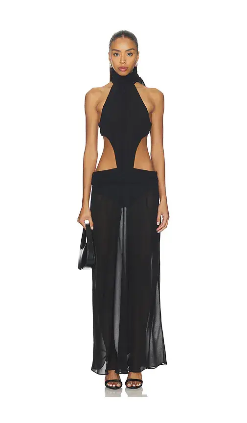 Guizio Low Back Chiffon Dress