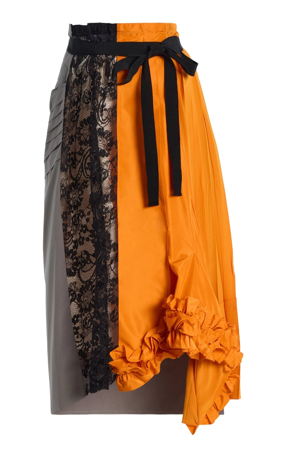 Mixed-Media Midi Wrap Skirt Mixed-Media Midi Wrap Skirt