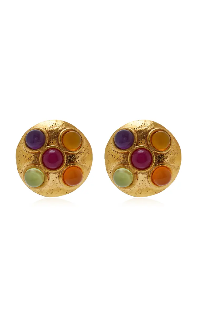 Sylvia Toledano Theodora Gold-Plated Multi-Stone Earrings | Thumbnail 4 Sylvia Toledano Theodora Gold-Plated Multi-Stone Earrings | Thumbnail 4