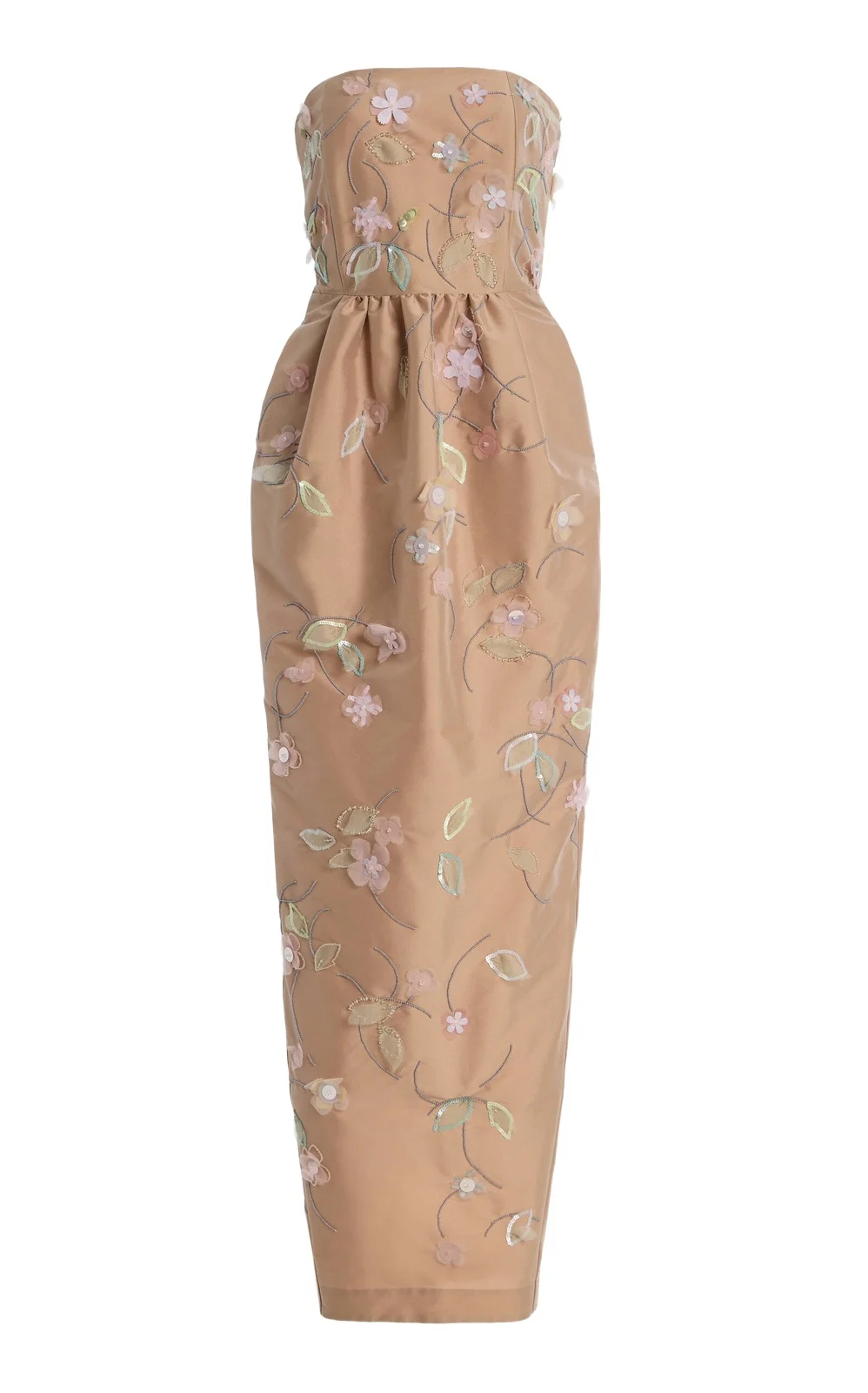 Lena Embroidered Taffeta Maxi Dress