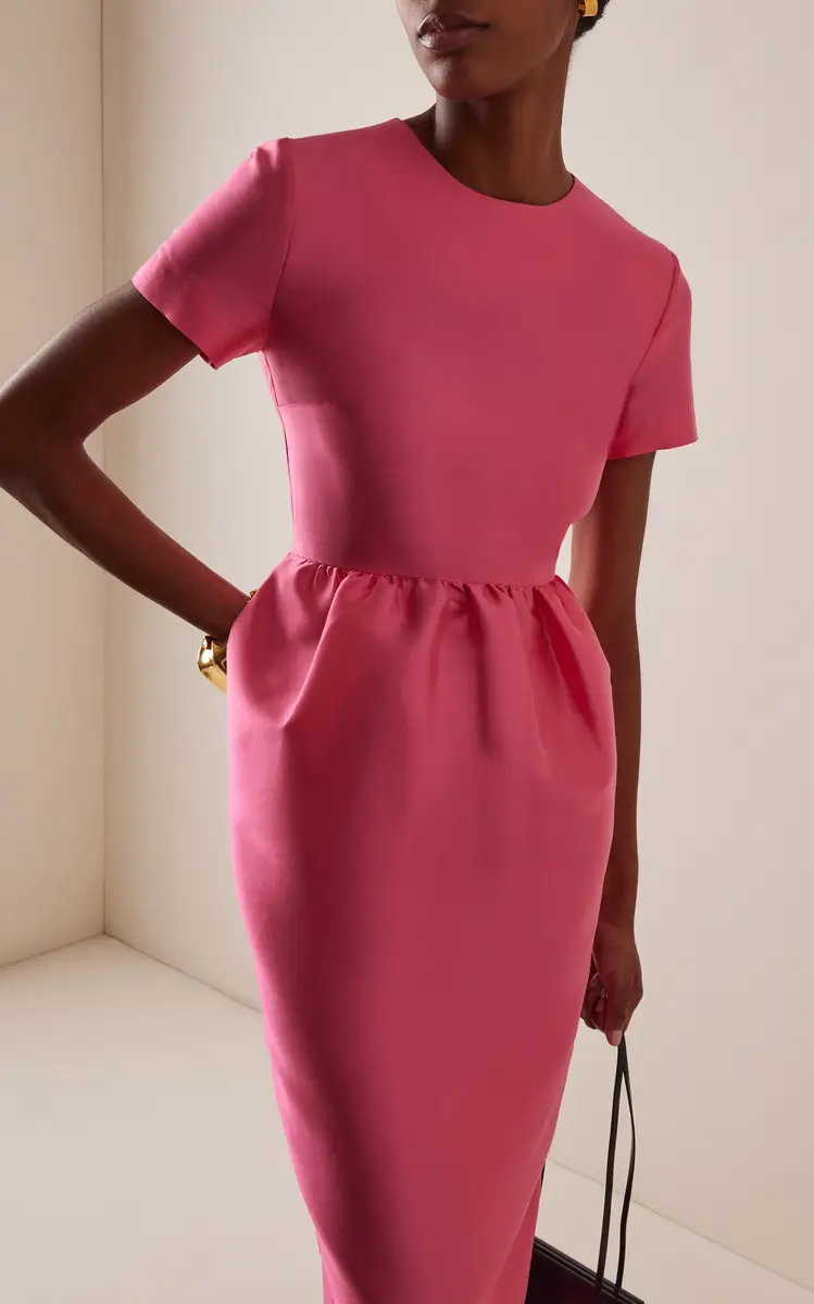 BERNADETTE Lexi Gathered Silk-Blend Midi Dress | Thumbnail 3 BERNADETTE Lexi Gathered Silk-Blend Midi Dress | Thumbnail 3