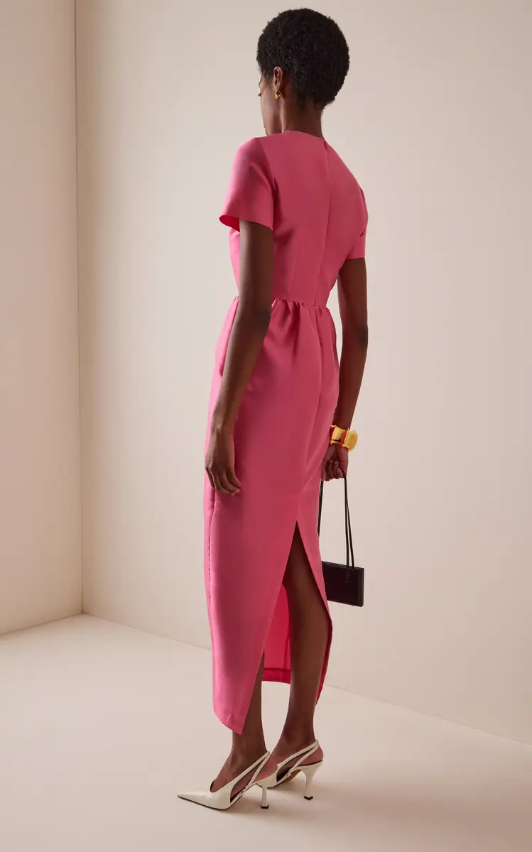 BERNADETTE Lexi Gathered Silk-Blend Midi Dress | Thumbnail 4 BERNADETTE Lexi Gathered Silk-Blend Midi Dress | Thumbnail 4