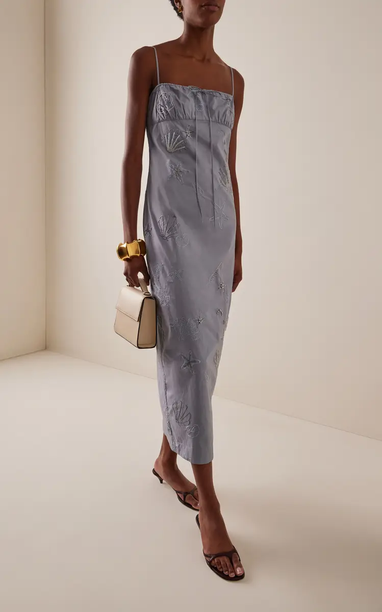 BERNADETTE Riri Embroidered Cotton Midi Dress | Thumbnail 2 BERNADETTE Riri Embroidered Cotton Midi Dress | Thumbnail 2