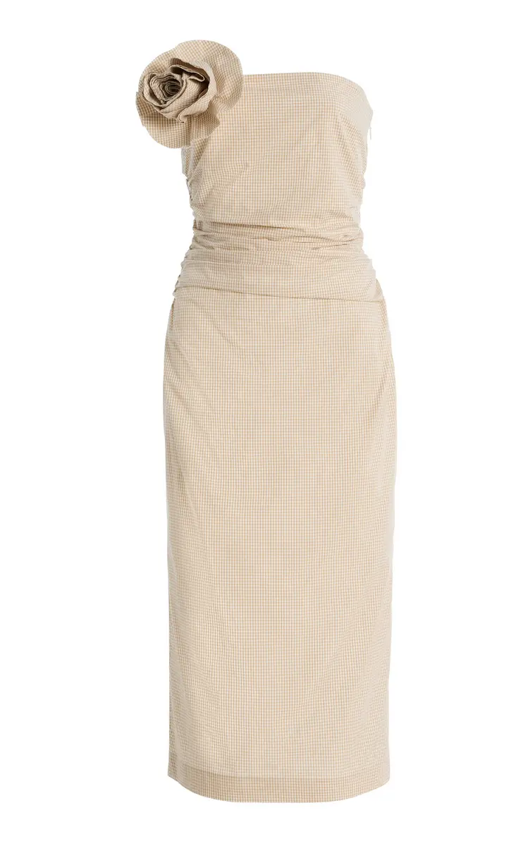 BERNADETTE Vera Brooch-Detailed Cotton Midi Dress | Thumbnail 6 BERNADETTE Vera Brooch-Detailed Cotton Midi Dress | Thumbnail 6