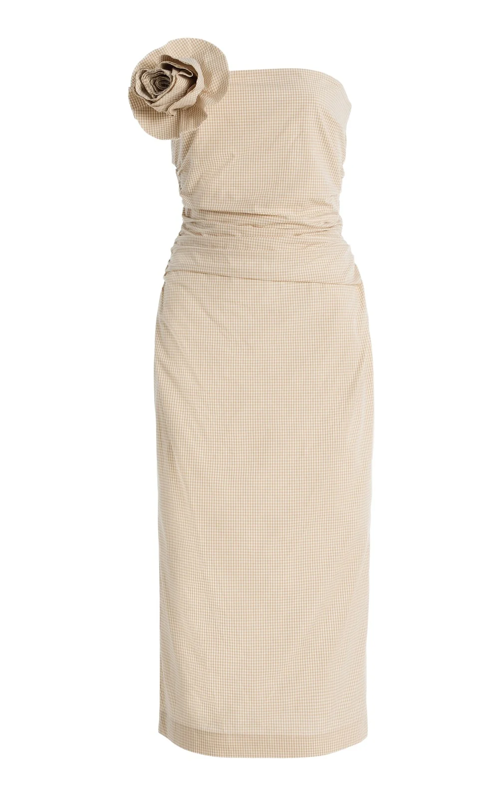 Vera Brooch-Detailed Cotton Midi Dress