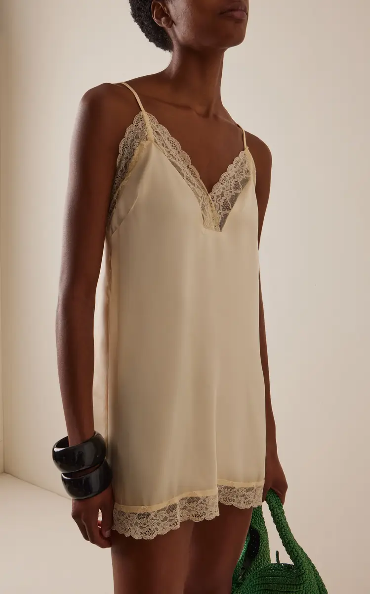 ELCE Pietra Lace-Trimmed Satin Mini Dress | Thumbnail 3 ELCE Pietra Lace-Trimmed Satin Mini Dress | Thumbnail 3