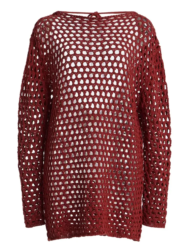 Zulu & Zephyr Crocheted Cotton-Linen Mini Tunic Dress