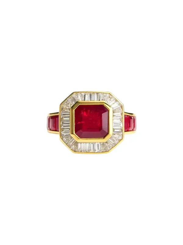 6.66ct Diamond Ruby 14K Gold Bezel Ring 6.66ct Diamond Ruby 14K Gold Bezel Ring