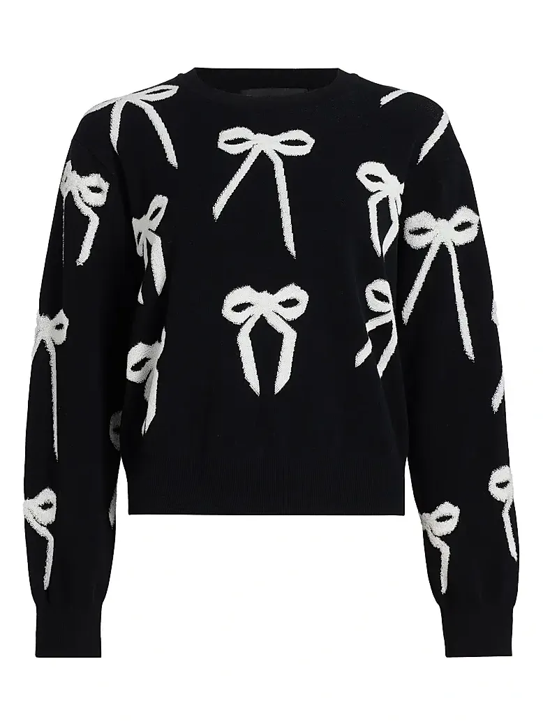 Women's Bow Jacquard Sweater Women's Bow Jacquard Sweater