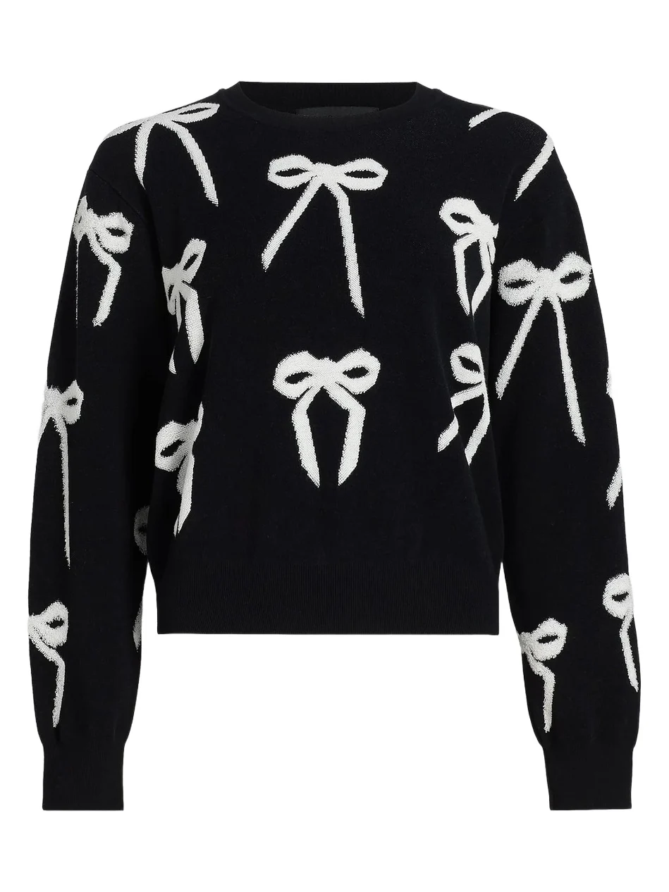Women's Bow Jacquard Sweater