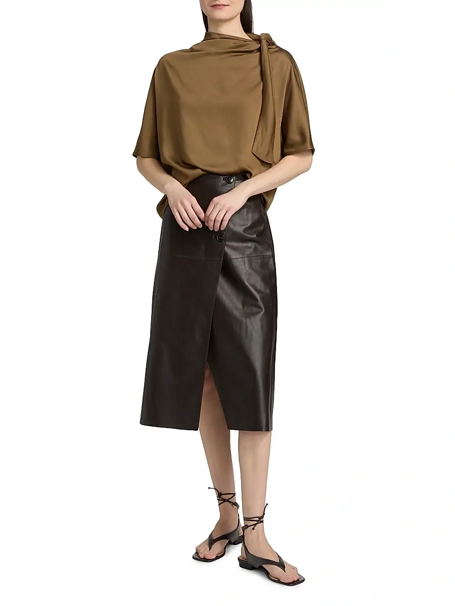 Yves Salomon Women's Satin Scarf Top | Thumbnail 2