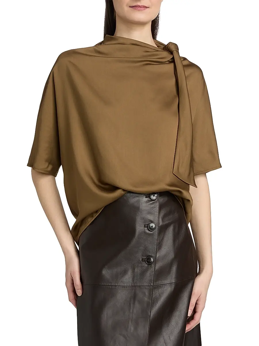 Yves Salomon Women's Satin Scarf Top | Thumbnail 3