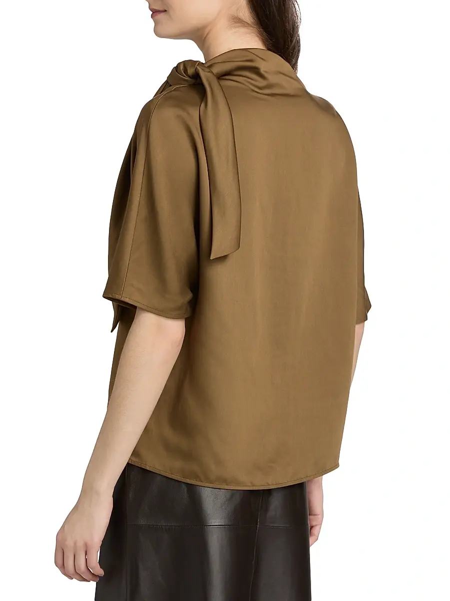 Yves Salomon Women's Satin Scarf Top | Thumbnail 5