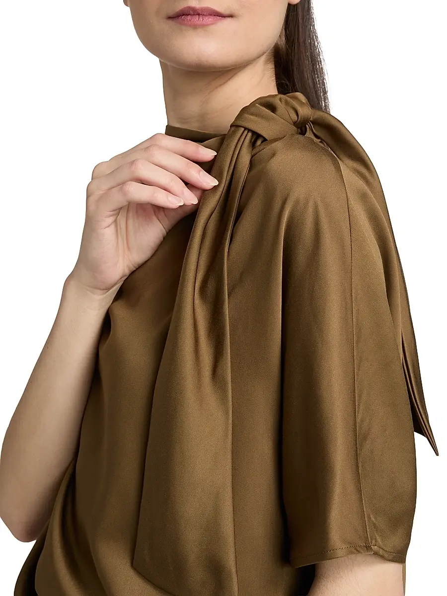 Yves Salomon Women's Satin Scarf Top | Thumbnail 6