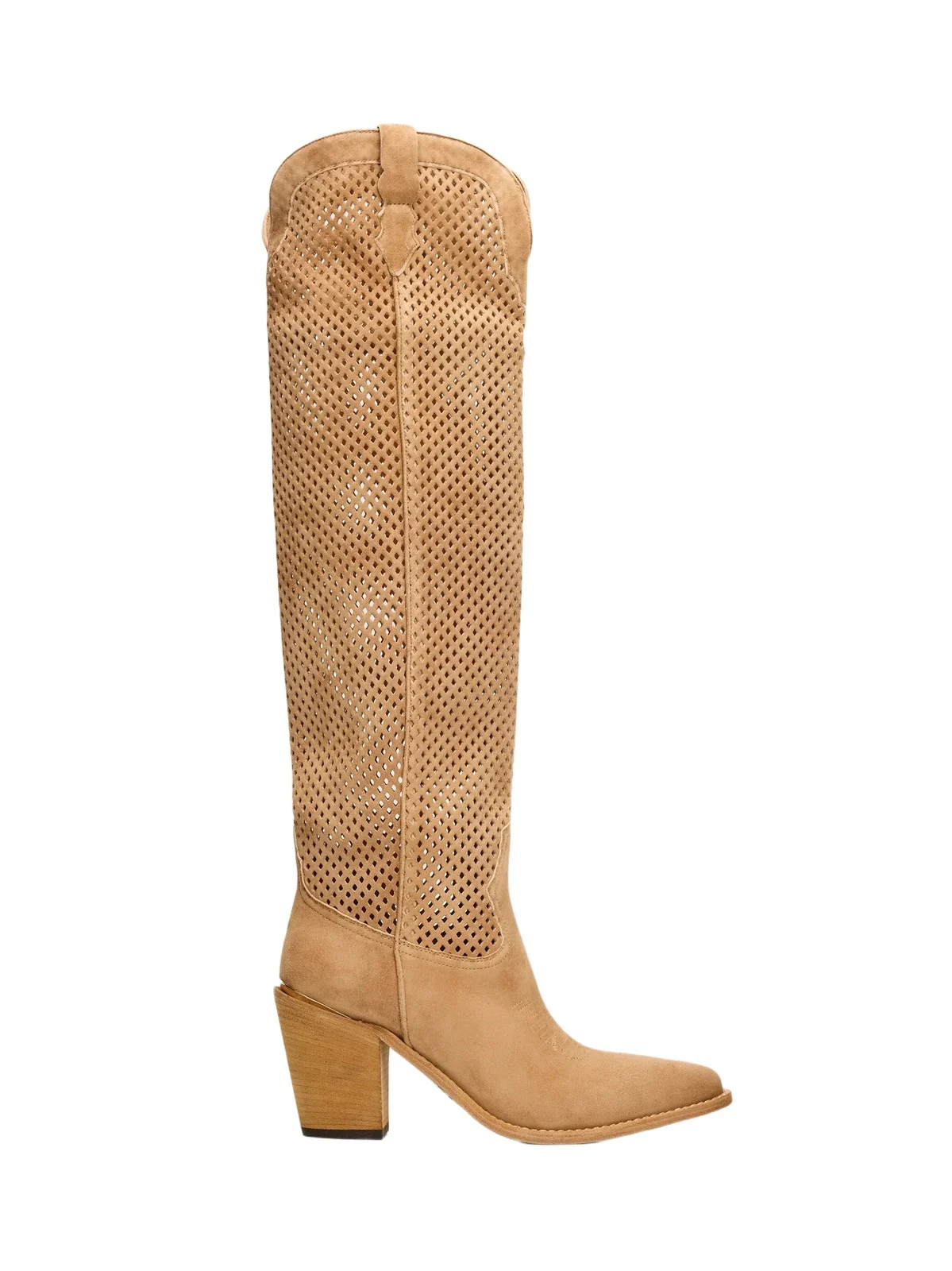 Women's Aleene Perforated Suede Cowboy Boots Women's Aleene Perforated Suede Cowboy Boots