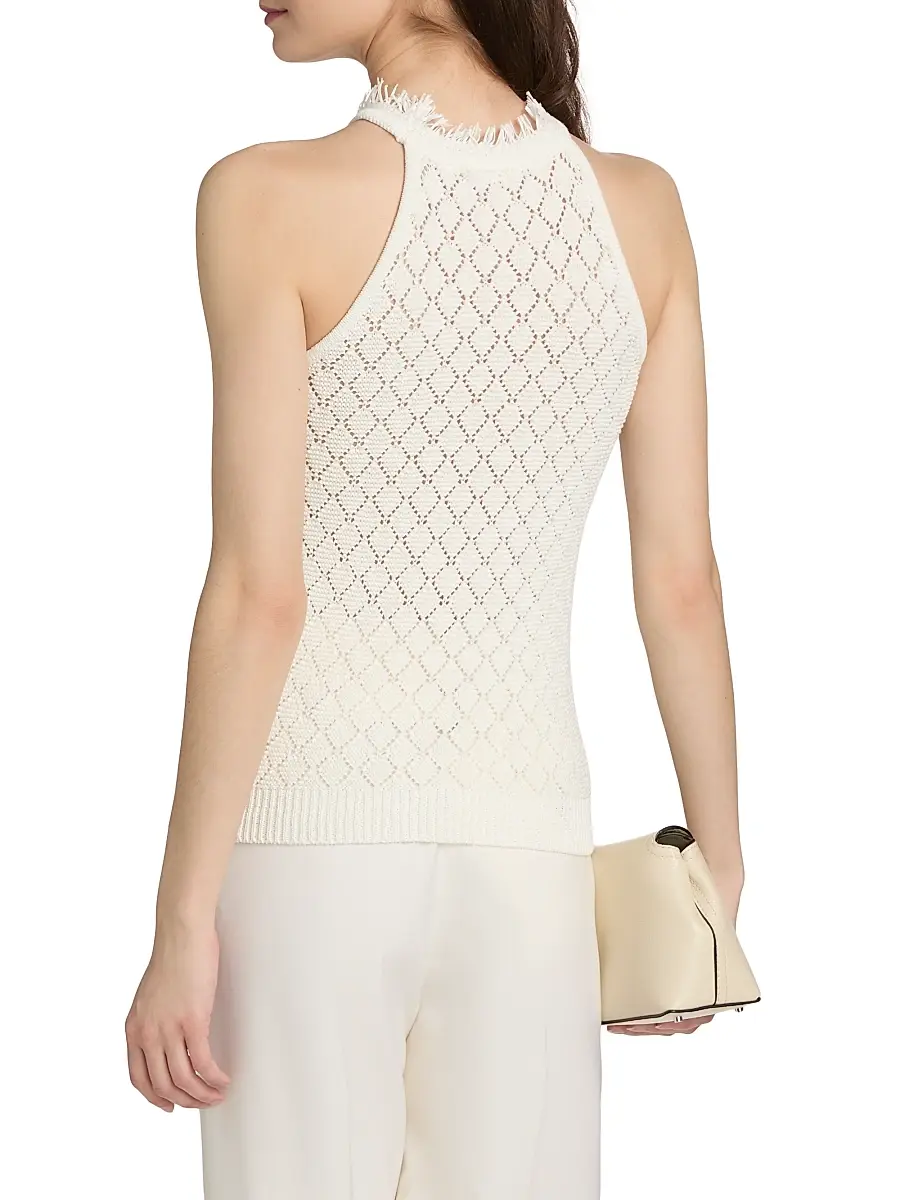 Kobi Halperin Women's Kristin Fringe Collar Cotton-Blend Sleeveless Sweater | Thumbnail 5 Kobi Halperin Women's Kristin Fringe Collar Cotton-Blend Sleeveless Sweater | Thumbnail 5