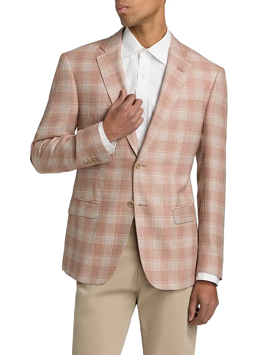 Emporio Armani Men's Plaid Wool Sport Coat | Thumbnail 3