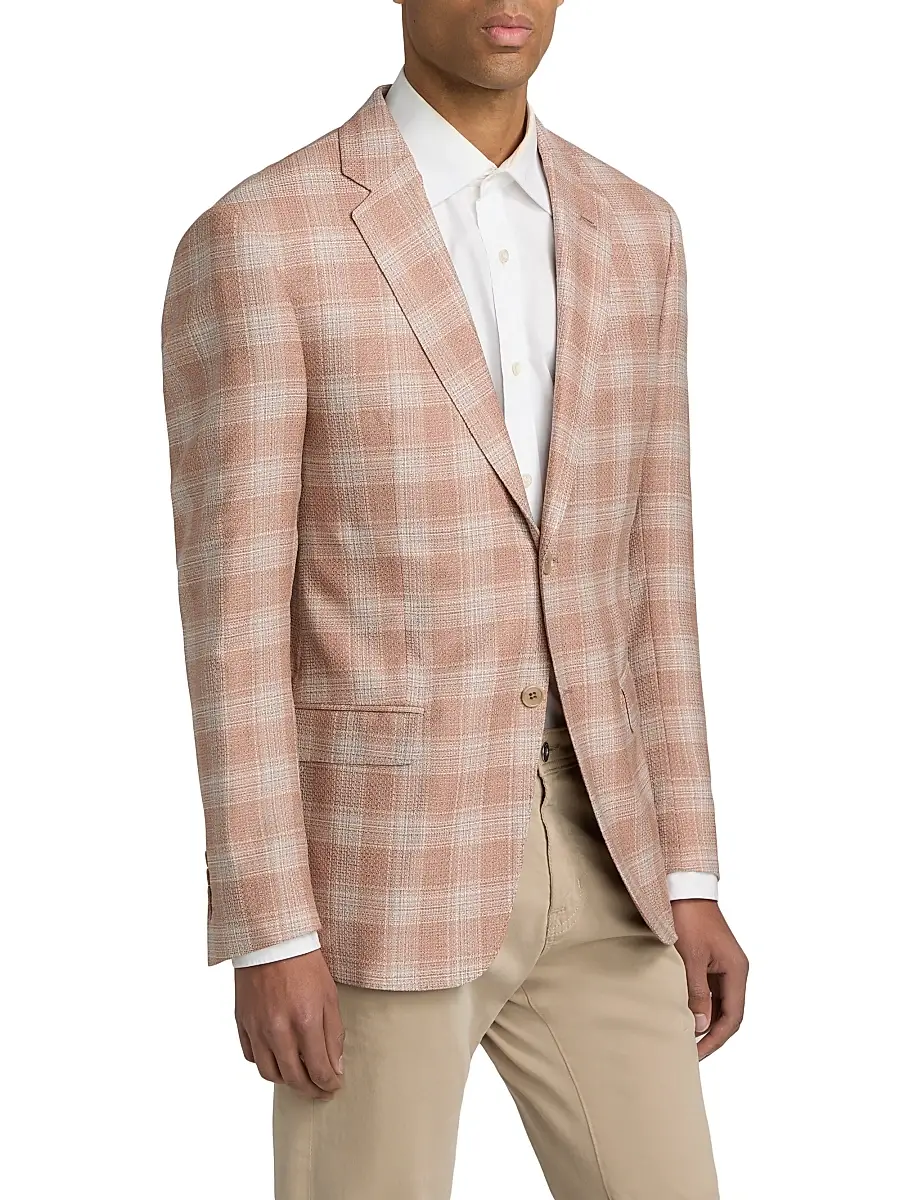 Emporio Armani Men's Plaid Wool Sport Coat | Thumbnail 4