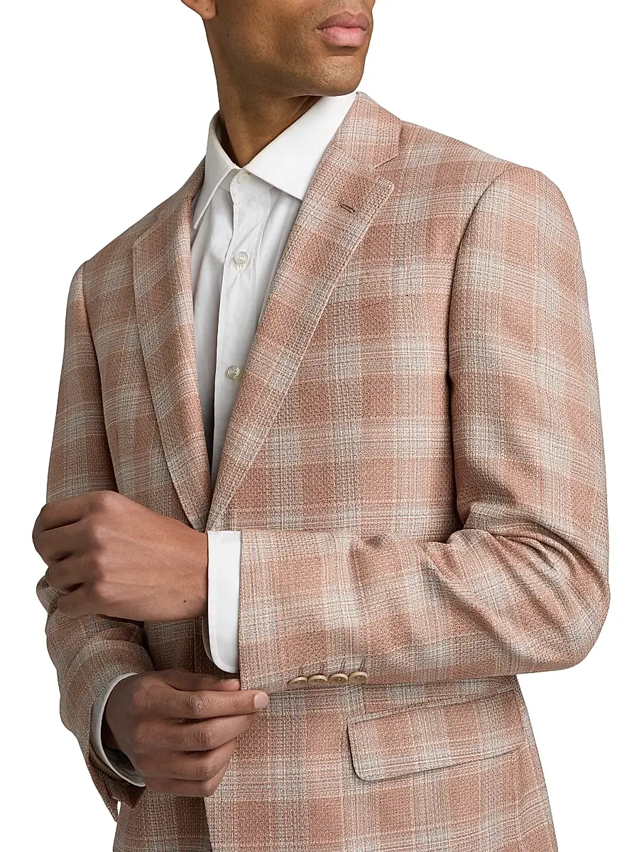 Emporio Armani Men's Plaid Wool Sport Coat | Thumbnail 6