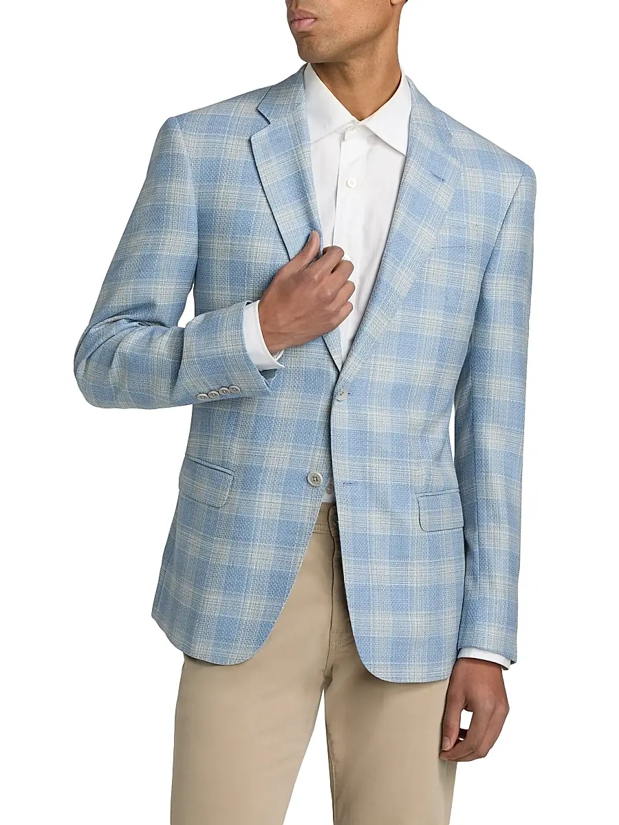 Emporio Armani Men's Plaid Wool Sport Coat | Thumbnail 3 Emporio Armani Men's Plaid Wool Sport Coat | Thumbnail 3