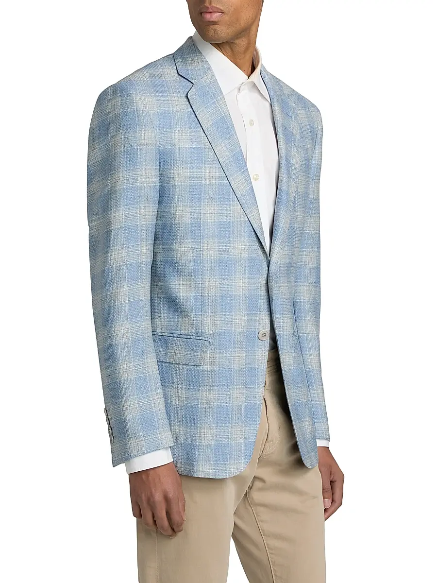 Emporio Armani Men's Plaid Wool Sport Coat | Thumbnail 4 Emporio Armani Men's Plaid Wool Sport Coat | Thumbnail 4