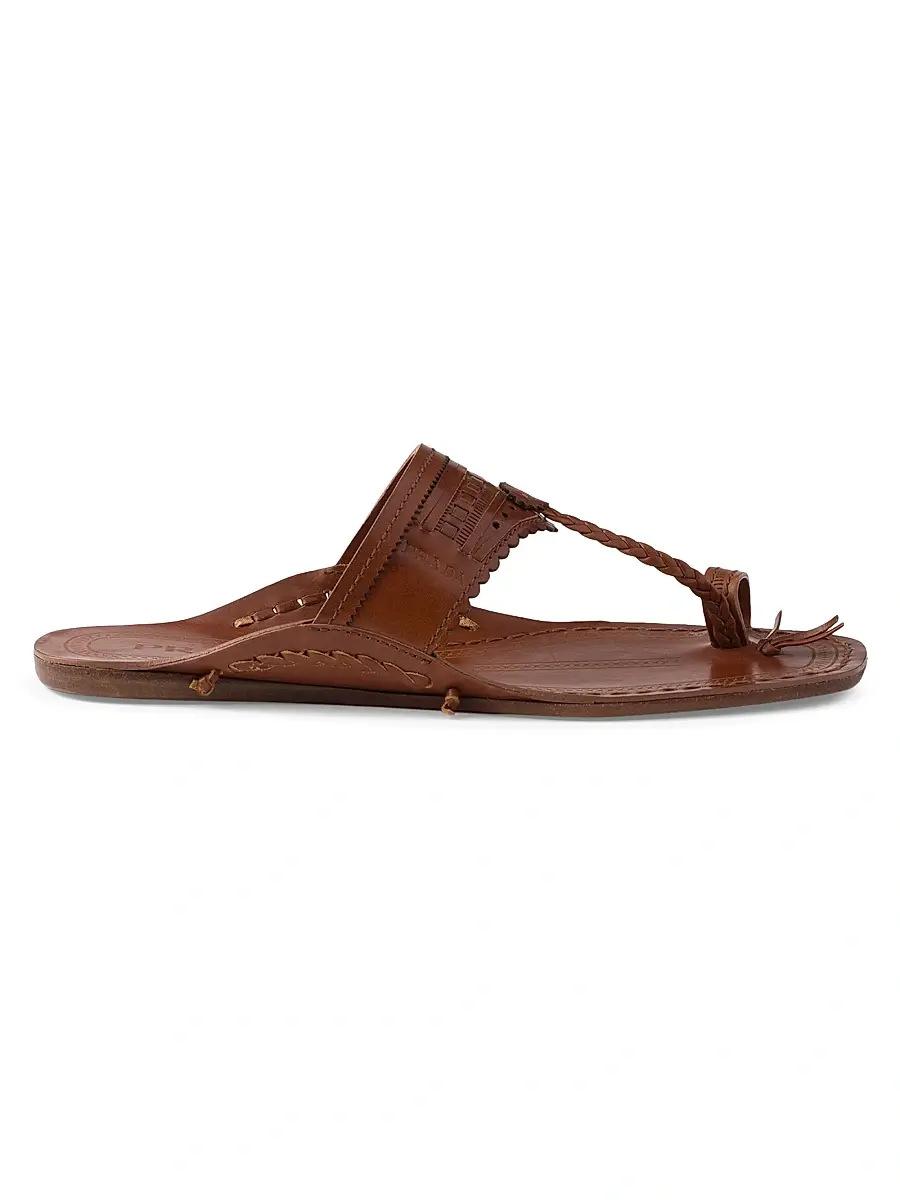 Prada Women's Made in India Inspired by Kolhapuri Chappal Leather Sandals - Brown | Image 1 Prada Women's Made in India Inspired by Kolhapuri Chappal Leather Sandals - Brown | Image 1