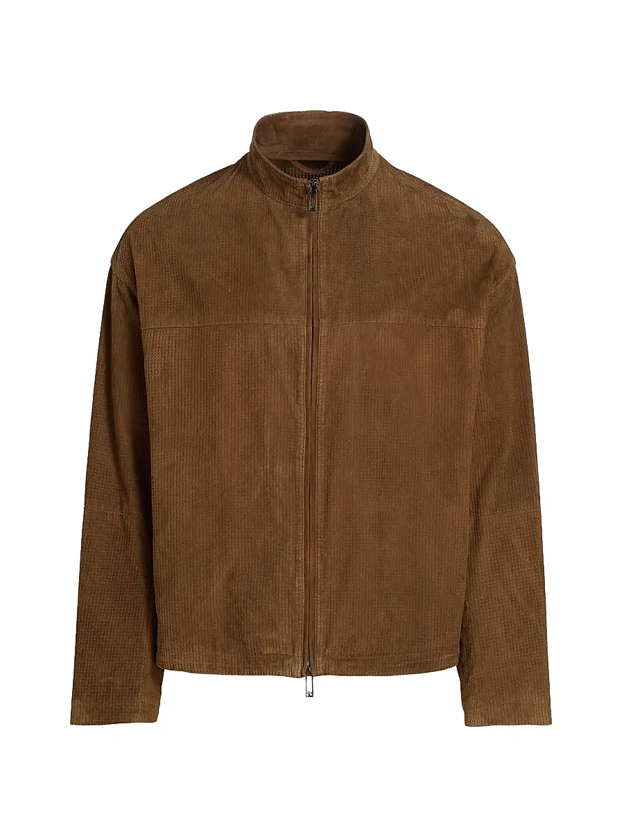 Men's Perforated Suede Jacket Men's Perforated Suede Jacket