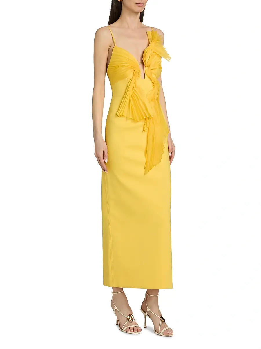 ACLER Women's Ellicombe Organza Pleat Midi-Dress | Thumbnail 4 ACLER Women's Ellicombe Organza Pleat Midi-Dress | Thumbnail 4