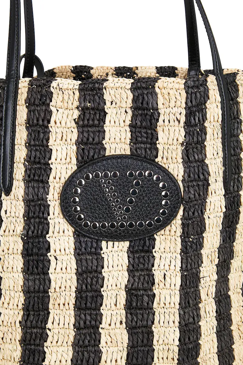 Valentino Garavani Crochet Raffia VLogo Signature Bucket Bag | Thumbnail 7 Valentino Garavani Crochet Raffia VLogo Signature Bucket Bag | Thumbnail 7