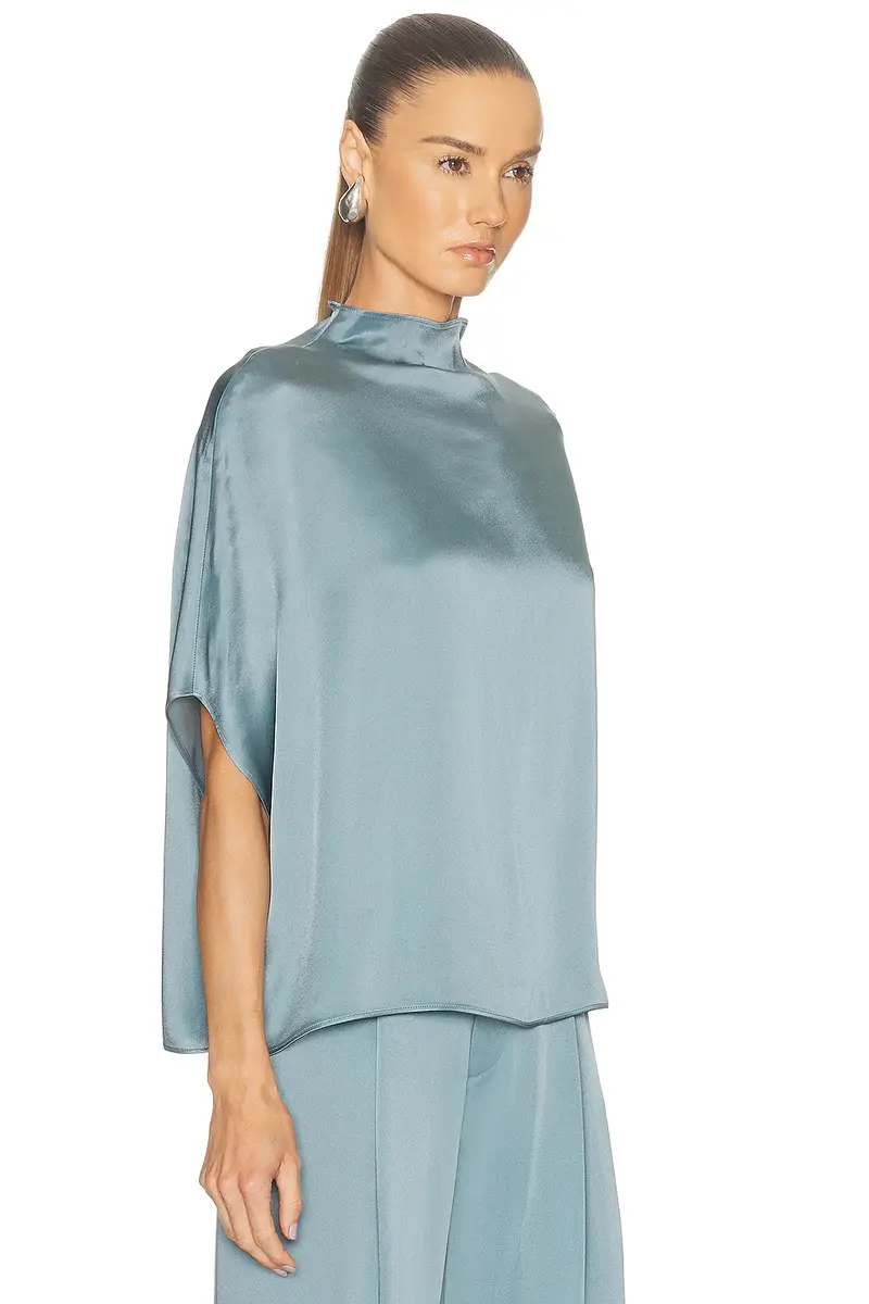 Lapointe Satin Cape Tee | Thumbnail 2 Lapointe Satin Cape Tee | Thumbnail 2