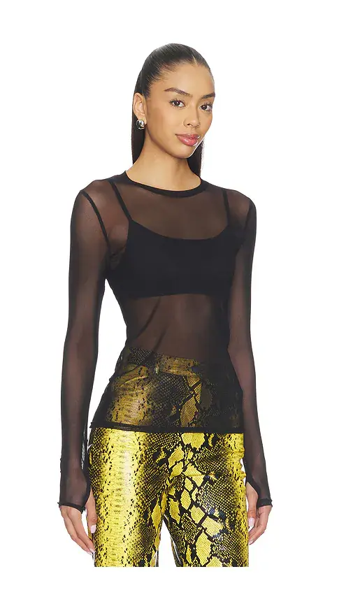 Michael Lauren Vero Long Sleeve Fitted Mesh Top | Thumbnail 2 Michael Lauren Vero Long Sleeve Fitted Mesh Top | Thumbnail 2