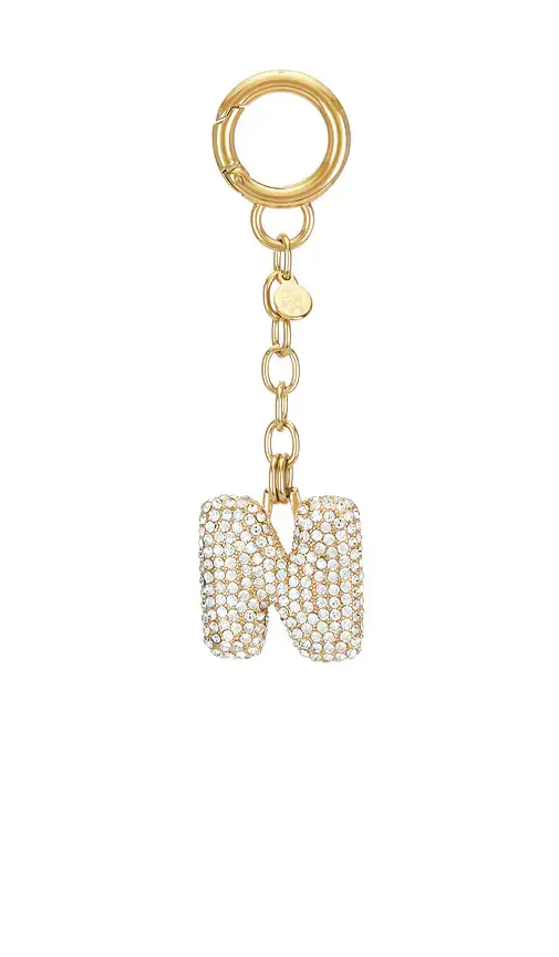 petit moments Bubble Initial Pave Keychain | Image 1 petit moments Bubble Initial Pave Keychain | Image 1