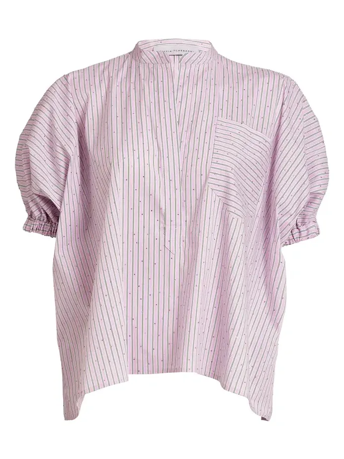 Susane Cotton-Blend Striped Blouse