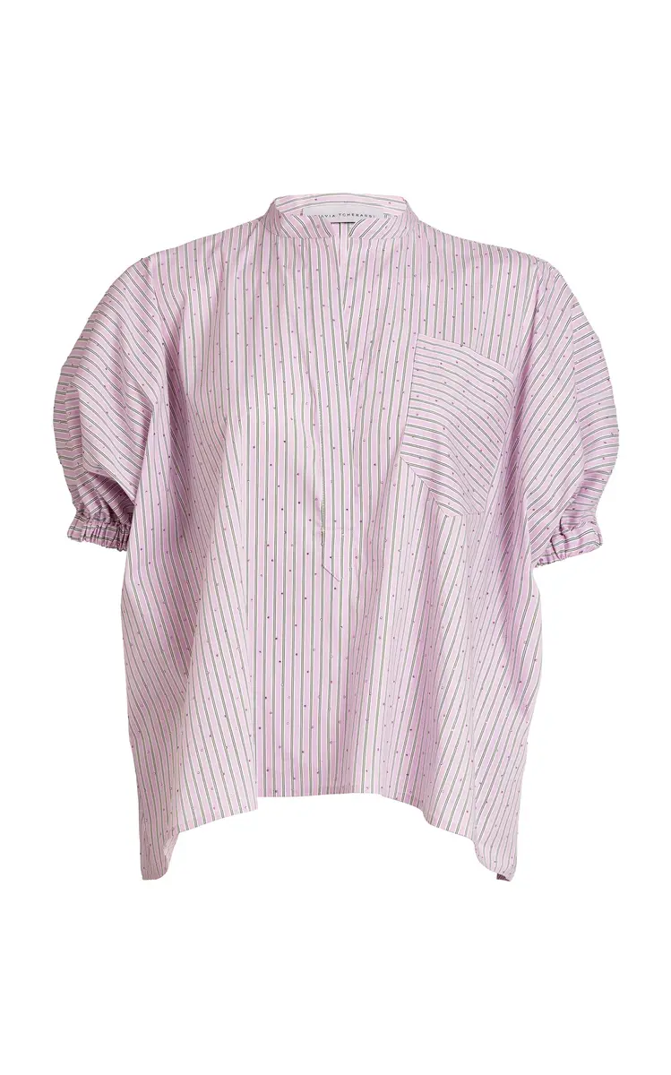 Susane Cotton-Blend Striped Blouse Susane Cotton-Blend Striped Blouse