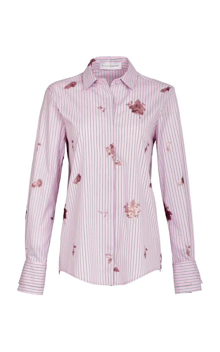 Silvia Tcherassi Linette Cotton-Blend Striped Blouse | Thumbnail 4