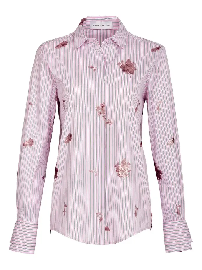 Linette Cotton-Blend Striped Blouse