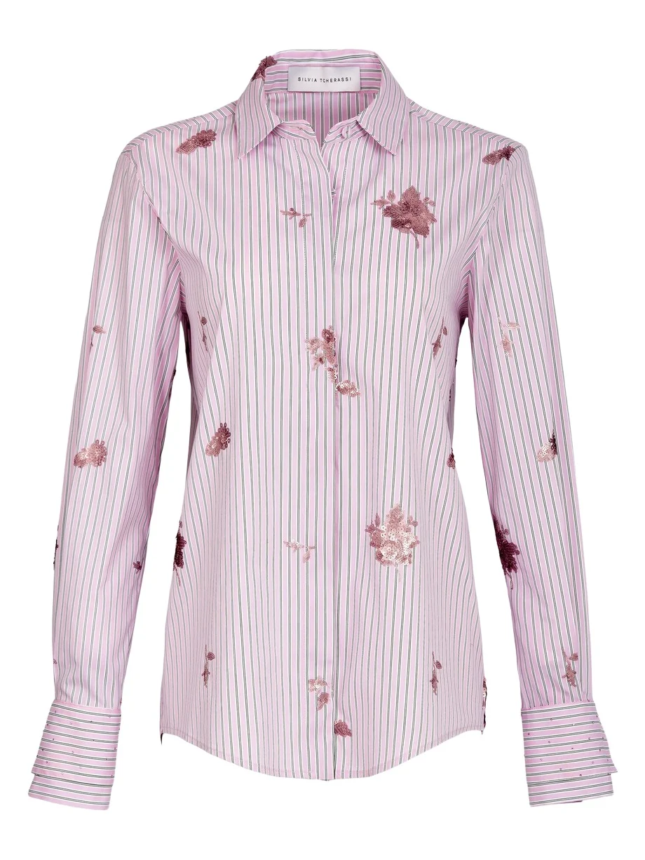 Silvia Tcherassi Linette Cotton-Blend Striped Blouse