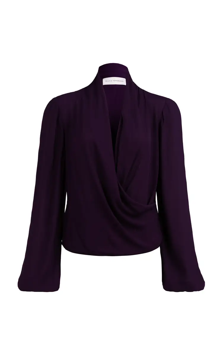 Silvia Tcherassi Tea Draped Crepe Top | Thumbnail 6 Silvia Tcherassi Tea Draped Crepe Top | Thumbnail 6