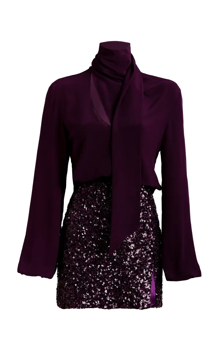 Silvia Tcherassi Faye Embellished Silk-Blend Mini Dress | Thumbnail 2 Silvia Tcherassi Faye Embellished Silk-Blend Mini Dress | Thumbnail 2