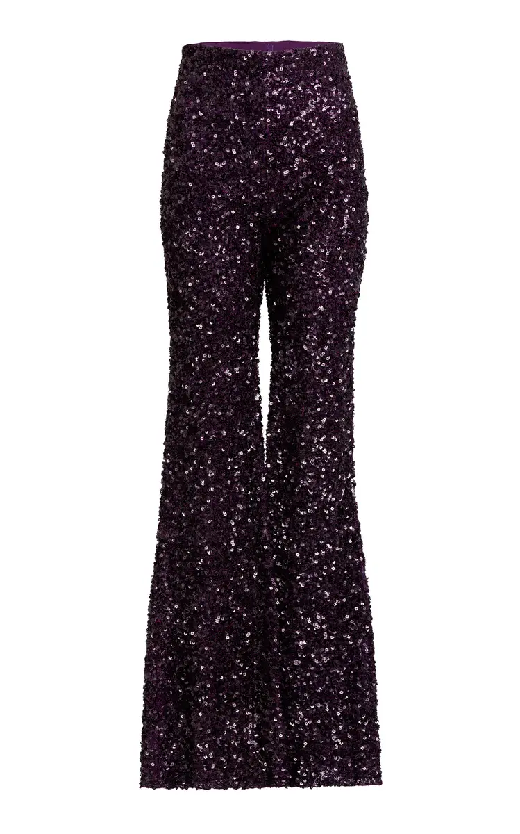 Silvia Tcherassi Avellino Sequined Flared-Leg Pants | Thumbnail 3