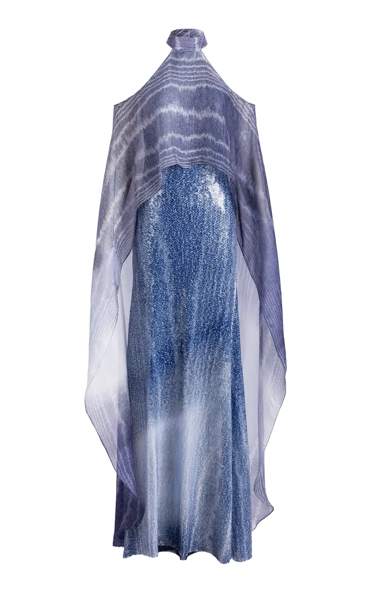 Silvia Tcherassi Serenela Silk-Blend Halter Maxi Dress | Thumbnail 3