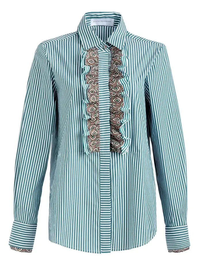 Linnea Cotton-Blend Striped Shirt