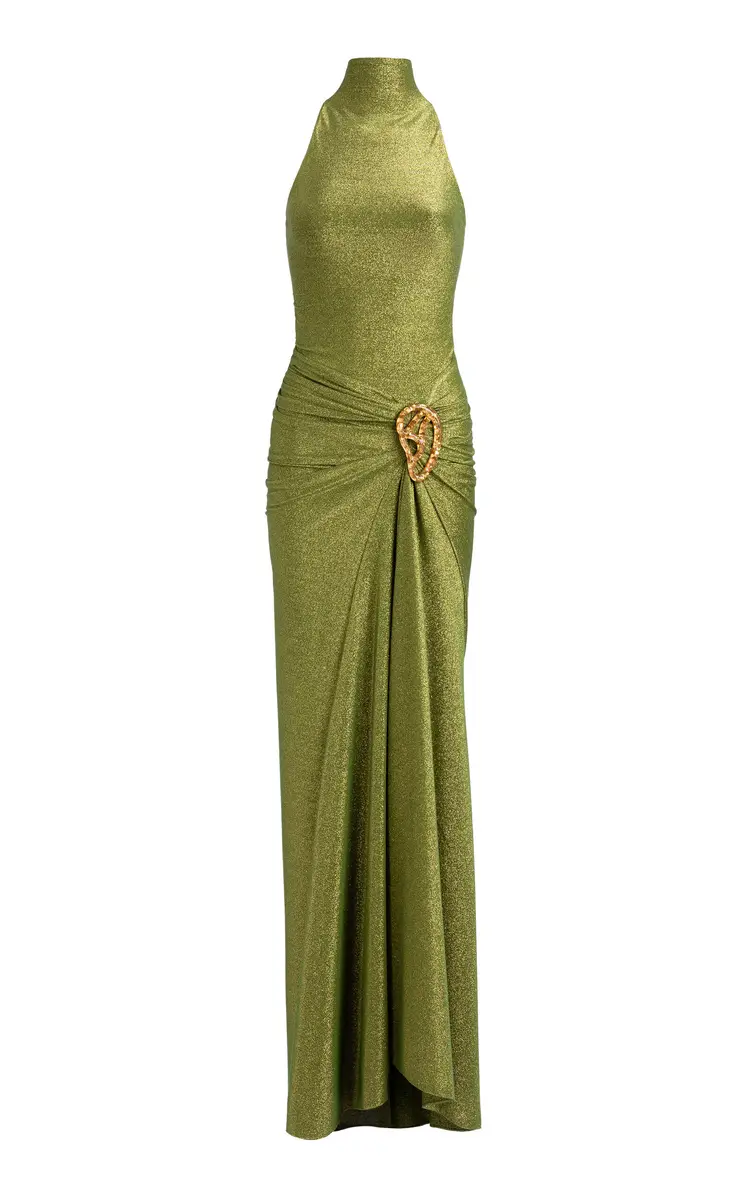 Silvia Tcherassi Frances Metallic Knit Maxi Dress