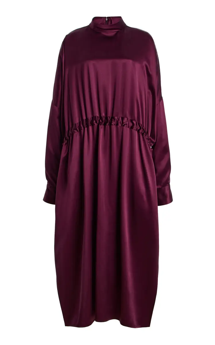 Kate Hundley Kimono Sleeve Silk Midi Dress