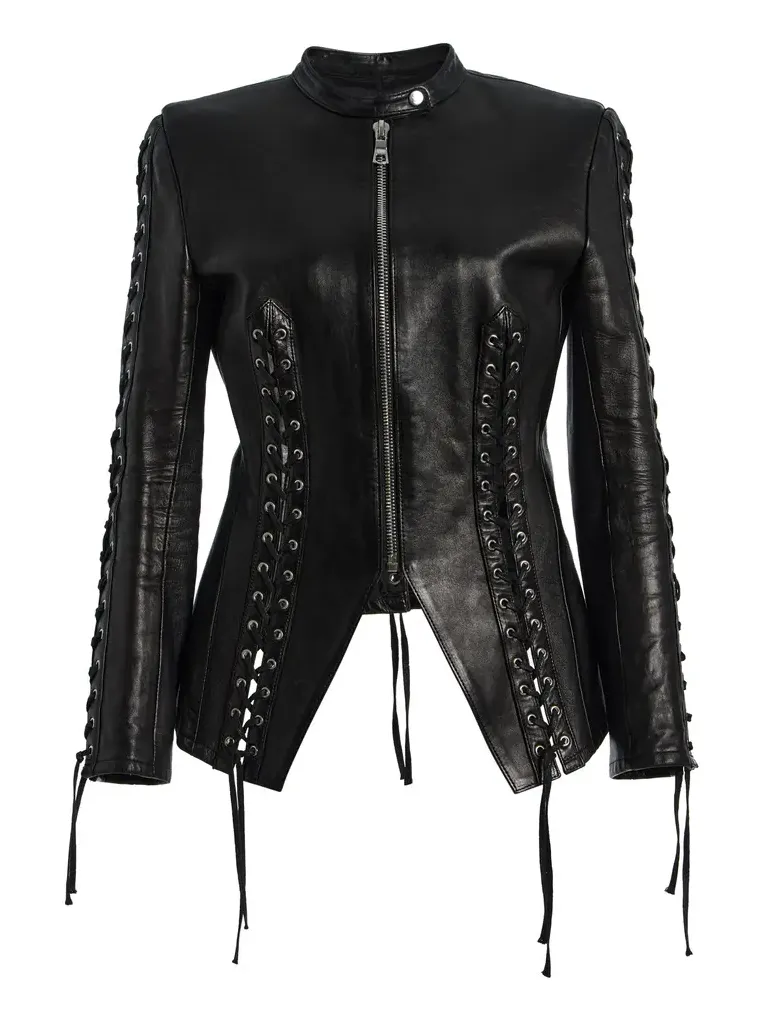 Eloise Lace-up Leather Jacket